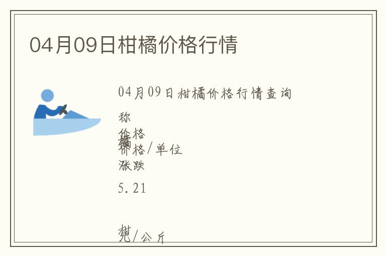 04月09日柑橘價格行情