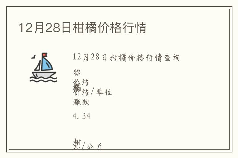 12月28日柑橘價格行情