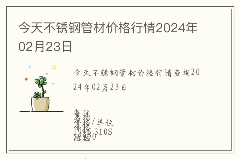 今天不銹鋼管材價格行情2024年02月23日