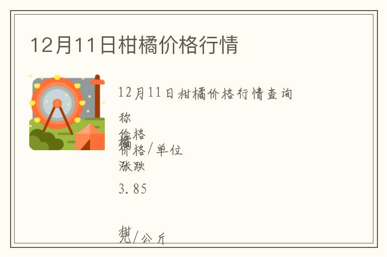 12月11日柑橘價格行情