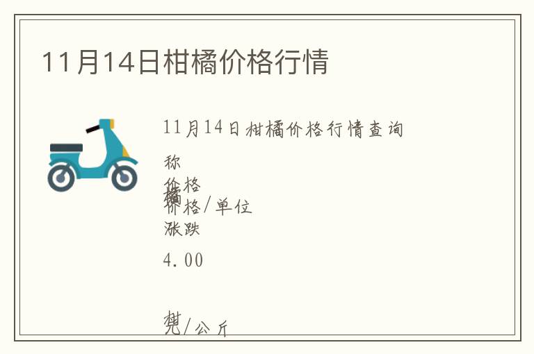 11月14日柑橘價(jià)格行情