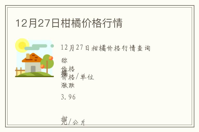 12月27日柑橘價格行情