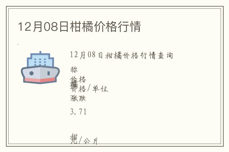 12月08日柑橘價格行情