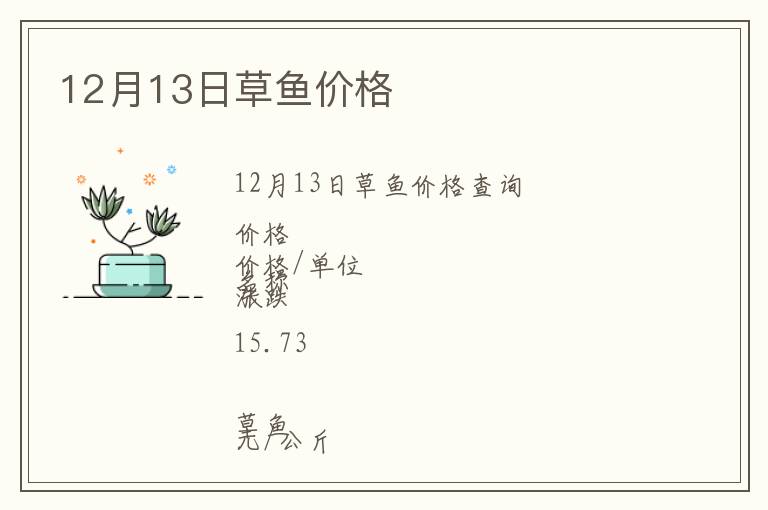 12月13日草魚價格