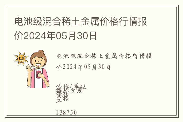 電池級混合稀土金屬價(jià)格行情報(bào)價(jià)2024年05月30日