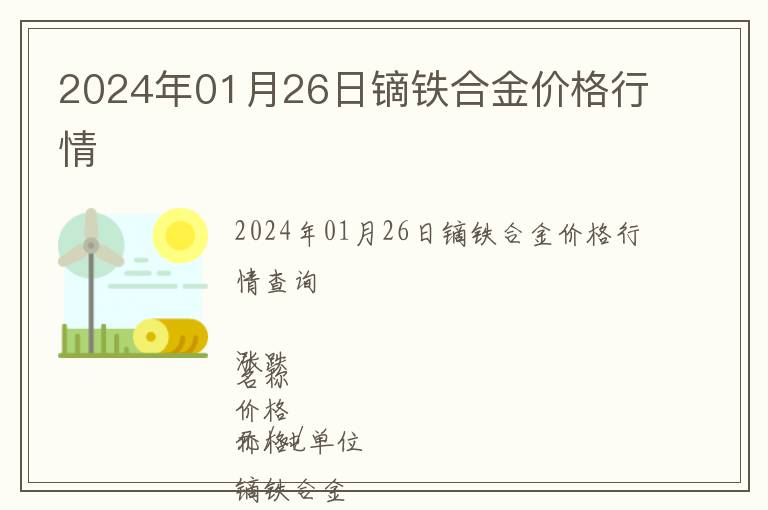 2024年01月26日鏑鐵合金價(jià)格行情