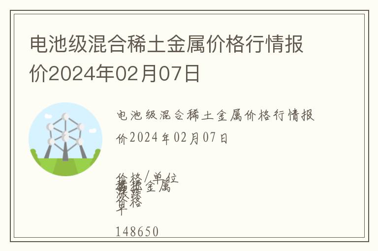 電池級混合稀土金屬價格行情報價2024年02月07日