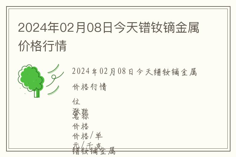 2024年02月08日今天鐠釹鏑金屬價(jià)格行情