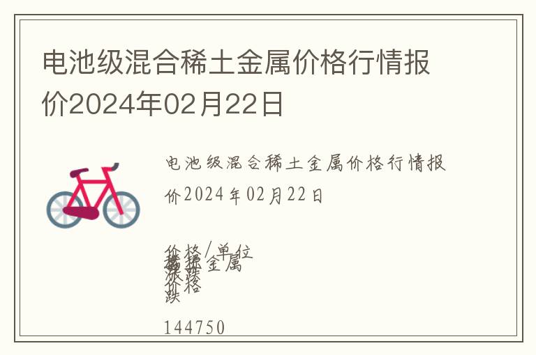 電池級混合稀土金屬價格行情報價2024年02月22日