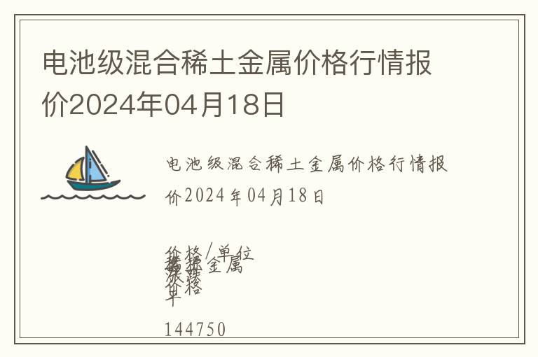 電池級混合稀土金屬價格行情報價2024年04月18日