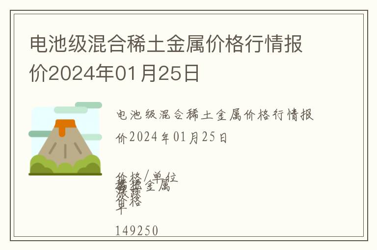 電池級(jí)混合稀土金屬價(jià)格行情報(bào)價(jià)2024年01月25日