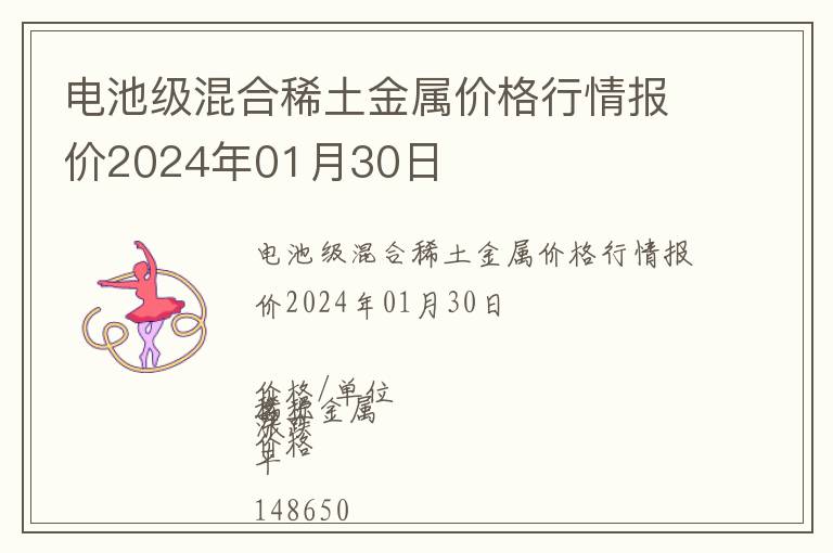 電池級混合稀土金屬價格行情報價2024年01月30日