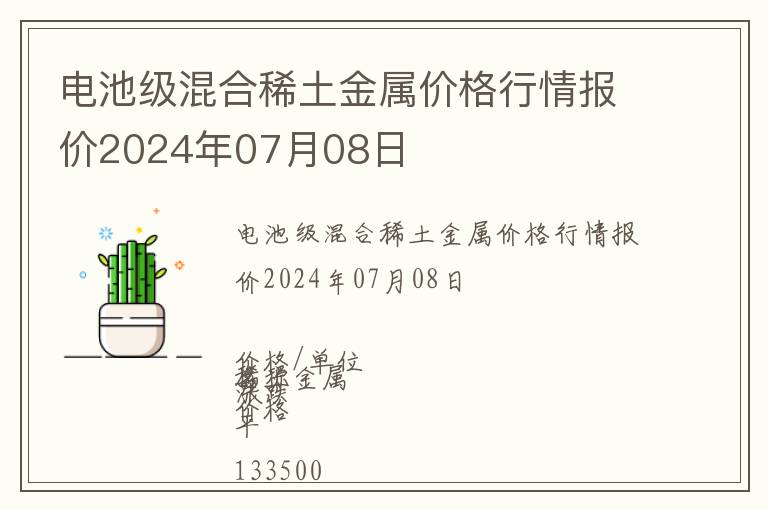 電池級(jí)混合稀土金屬價(jià)格行情報(bào)價(jià)2024年07月08日