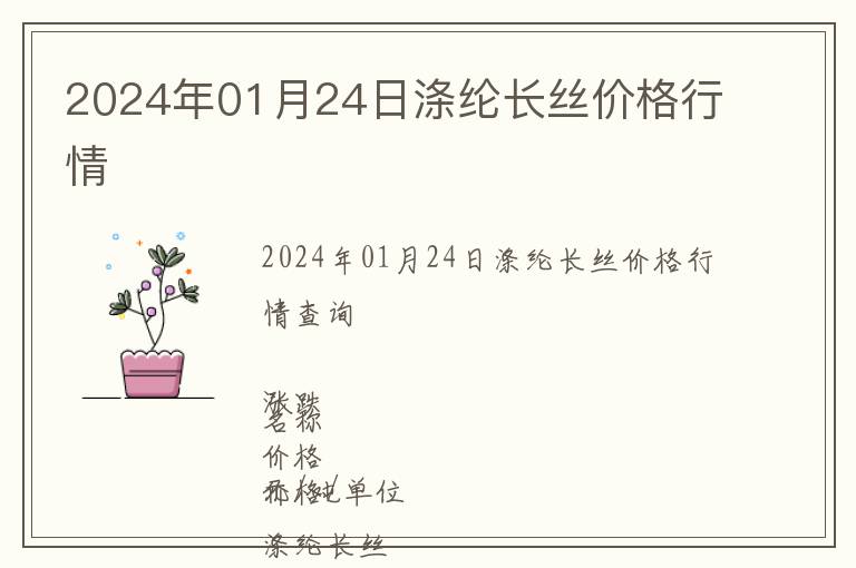 2024年01月24日滌綸長絲價格行情