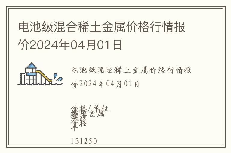 電池級混合稀土金屬價格行情報價2024年04月01日