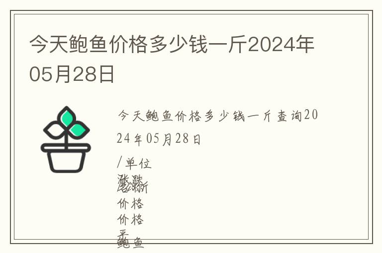 今天鮑魚價格多少錢一斤2024年05月28日