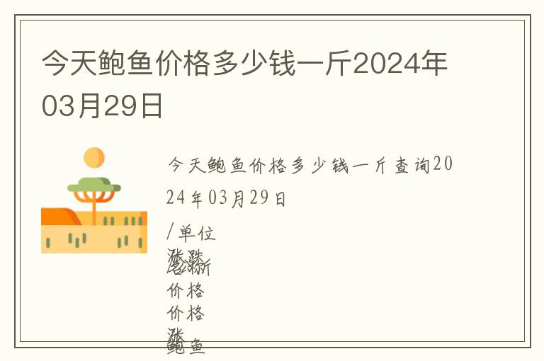 今天鮑魚價格多少錢一斤2024年03月29日