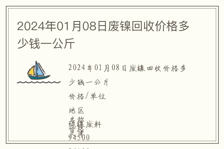 2024年01月08日廢鎳回收價格多少錢一公斤