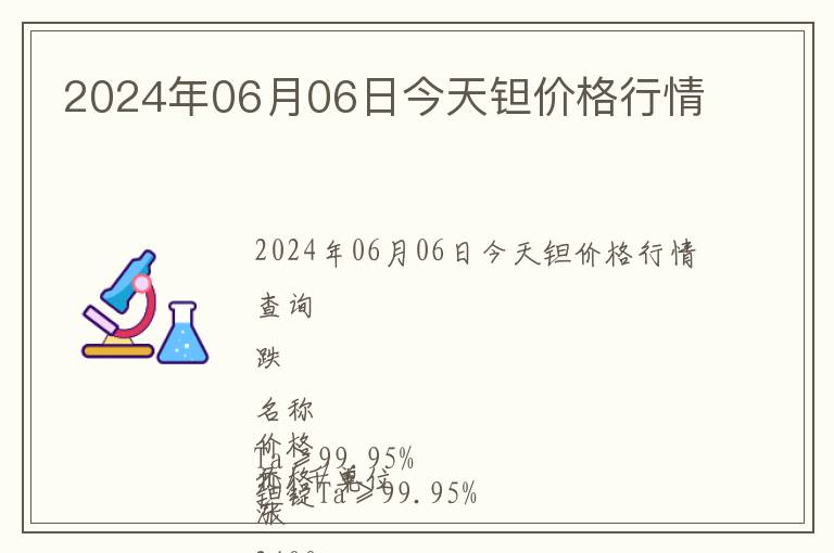 2024年06月06日今天鉭價格行情