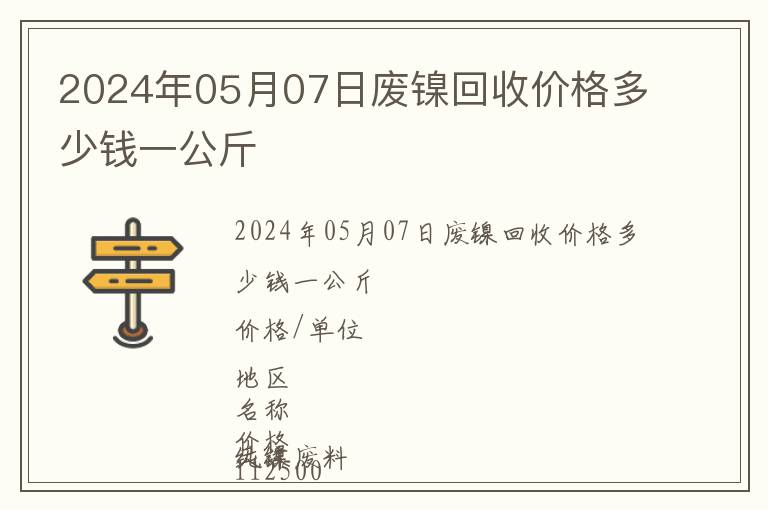 2024年05月07日廢鎳回收價格多少錢一公斤