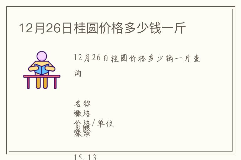 12月26日桂圓價格多少錢一斤