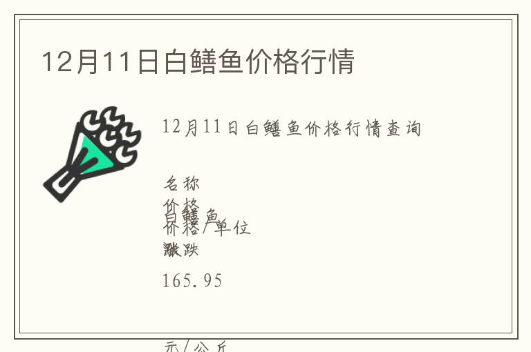 12月11日白鱔魚價格行情