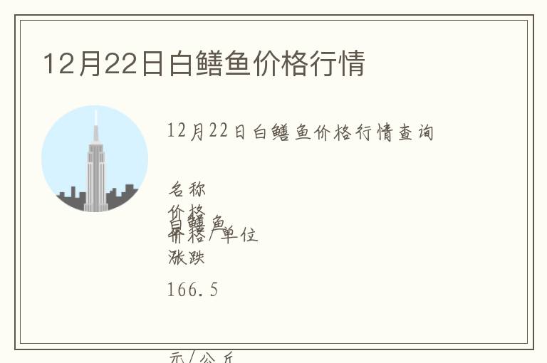 12月22日白鱔魚價格行情