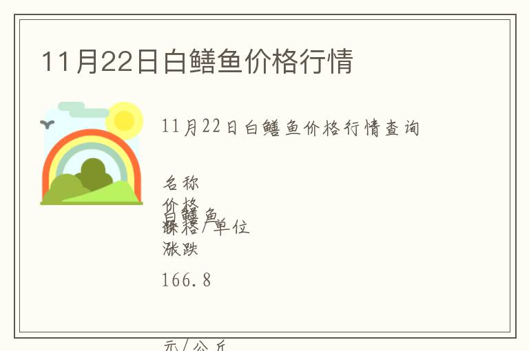 11月22日白鱔魚價格行情