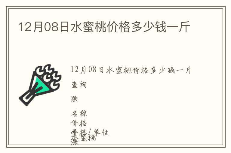 12月08日水蜜桃價格多少錢一斤