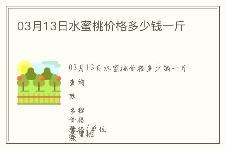 03月13日水蜜桃價格多少錢一斤