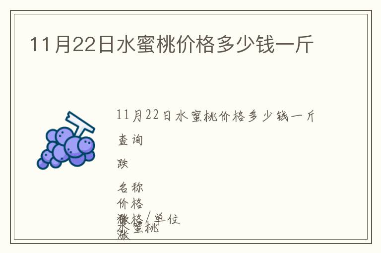 11月22日水蜜桃價格多少錢一斤