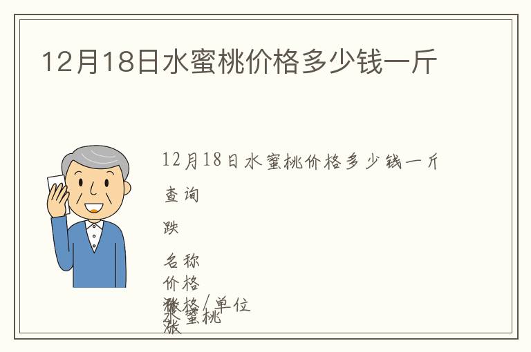 12月18日水蜜桃價格多少錢一斤