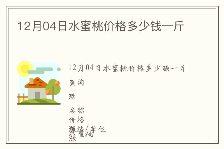 12月04日水蜜桃價格多少錢一斤