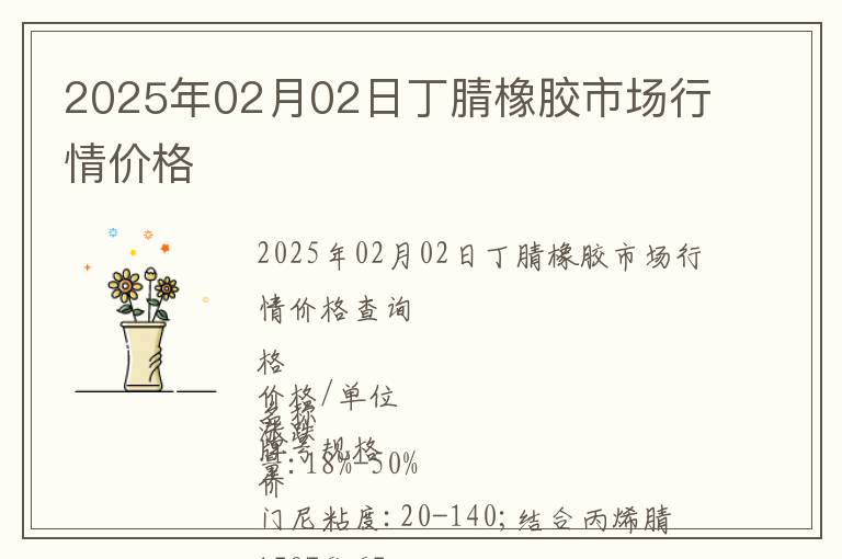 2025年02月02日丁腈橡膠市場行情價格