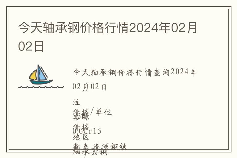 今天軸承鋼價格行情2024年02月02日