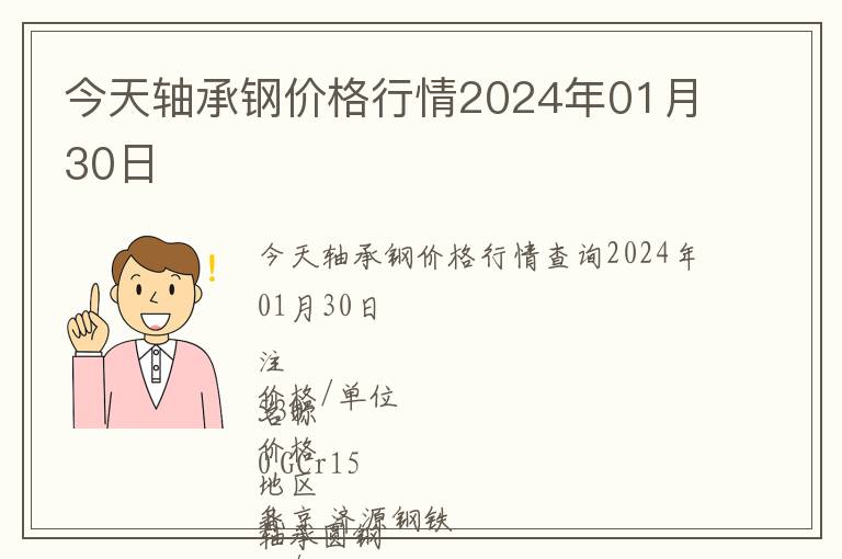 今天軸承鋼價格行情2024年01月30日