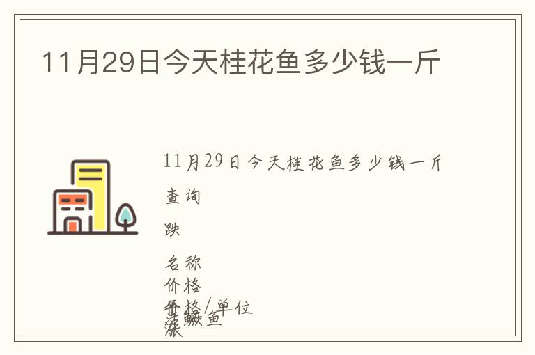 11月29日今天桂花魚多少錢一斤