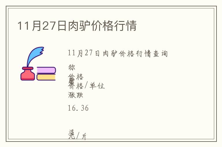 11月27日肉驢價(jià)格行情