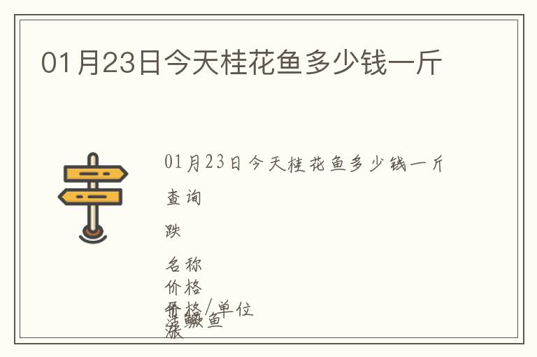 01月23日今天桂花魚多少錢一斤