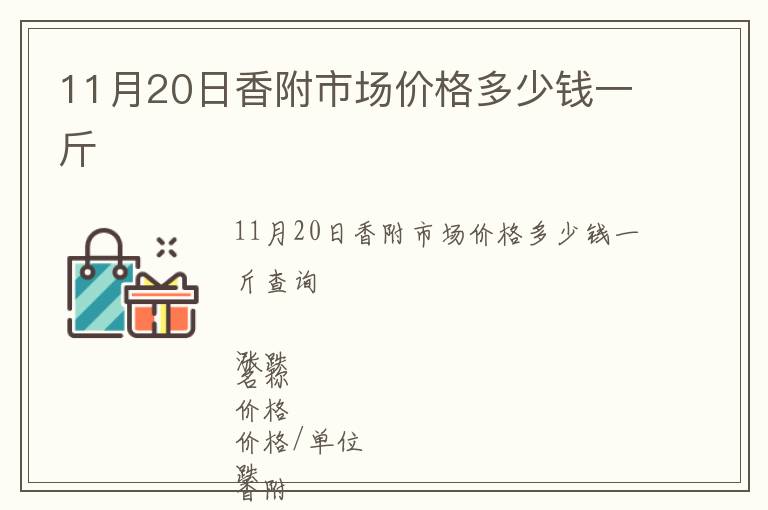 11月20日香附市場價格多少錢一斤