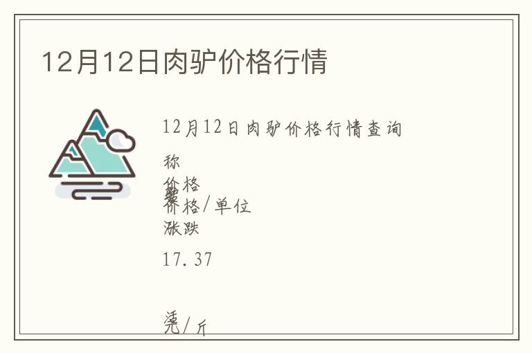 12月12日肉驢價格行情