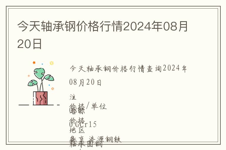 今天軸承鋼價格行情2024年08月20日