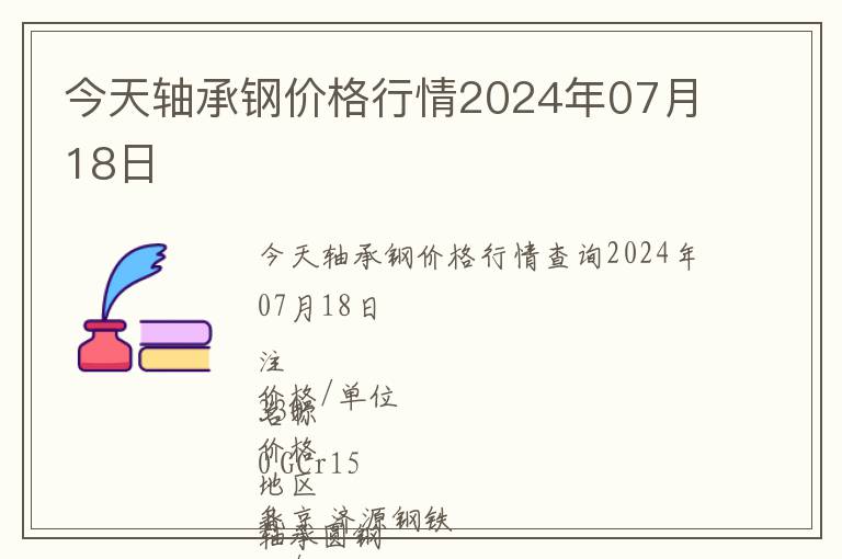 今天軸承鋼價格行情2024年07月18日