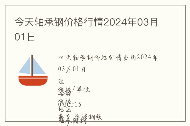 今天軸承鋼價(jià)格行情2024年03月01日