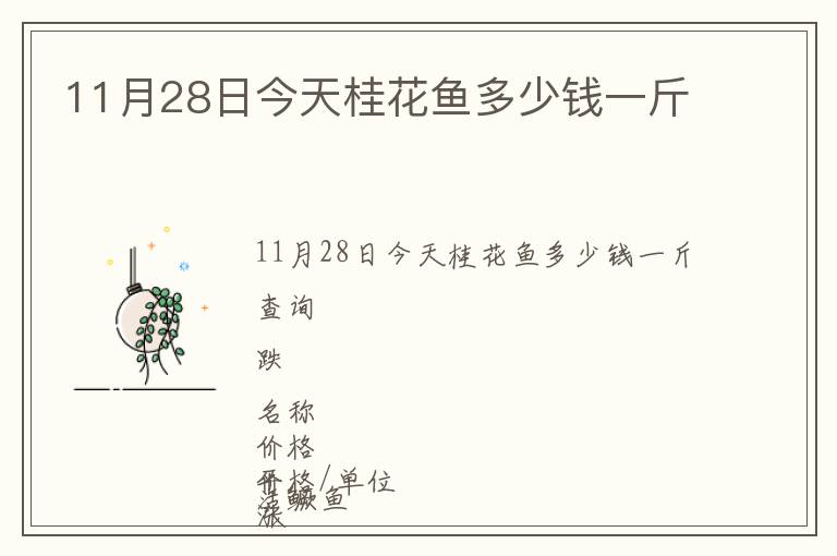 11月28日今天桂花魚多少錢一斤