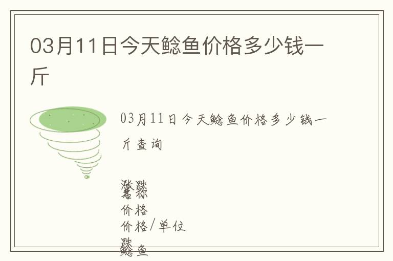 03月11日今天鯰魚價(jià)格多少錢一斤