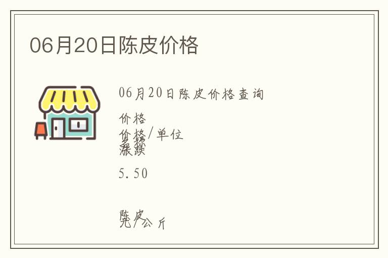 06月20日陳皮價格