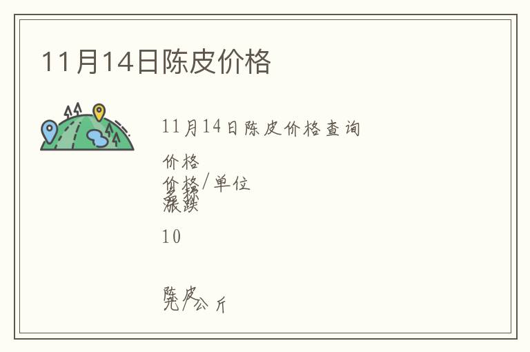 11月14日陳皮價(jià)格