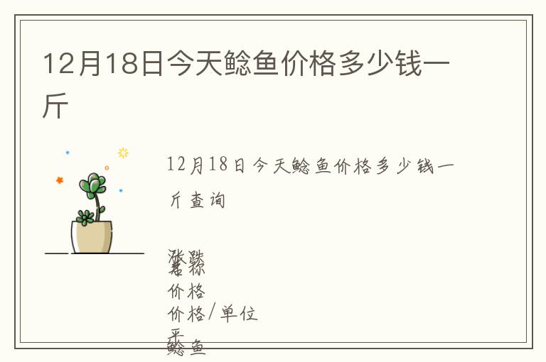 12月18日今天鯰魚價(jià)格多少錢一斤