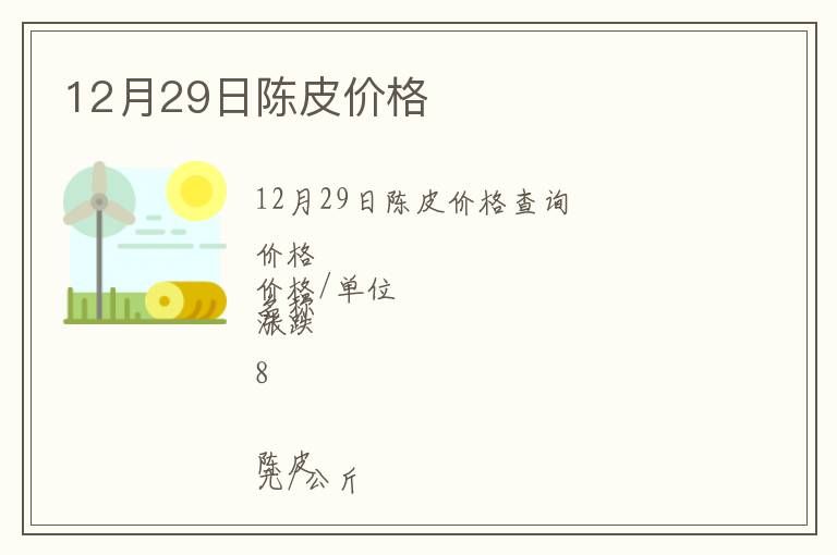 12月29日陳皮價格